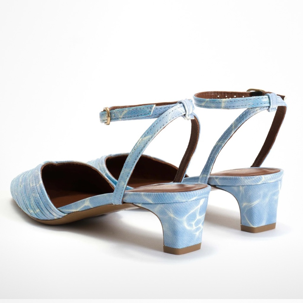 Anonymous Copenhagen Ankle-Strap Pointed Toe Heels in Light Blue - Picture 3 of 10